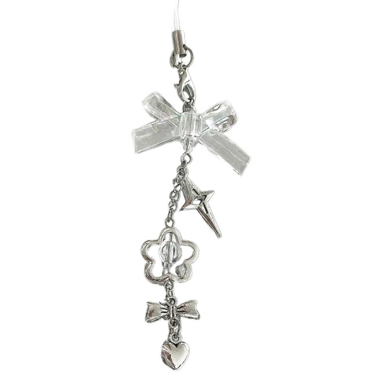 Portachiavi con Perline in Lega Acrilica Elegante Ciondolo per Telefono per Donne Ragazze Portachiavi Elegante Regalo Accessorio alla Moda per Borsa