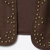 Kaslead New Women clothes Western Style Rivet Suede Effect Vest Shorts 5063831 5063809