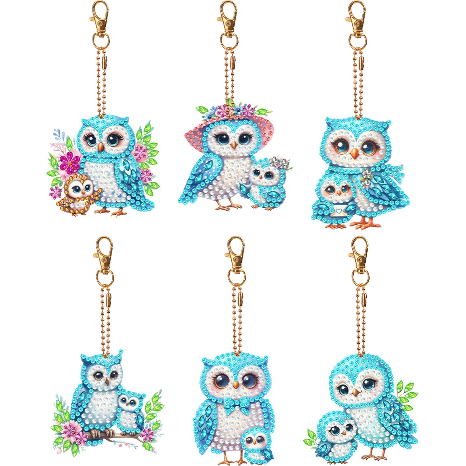 

6 шт. Двусторонние брелоки специальной формы с мультяшным полным сверлением, брелок для алмазной живописи, подвеска для декора дома на вечеринку по случаю дня рождения