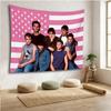 The Outsiders Cast Pink American Flag Tapestry, Aesthetic Retro Wall Hanging, Bedroom Dorm Decor, 80S Movie Fan Gift