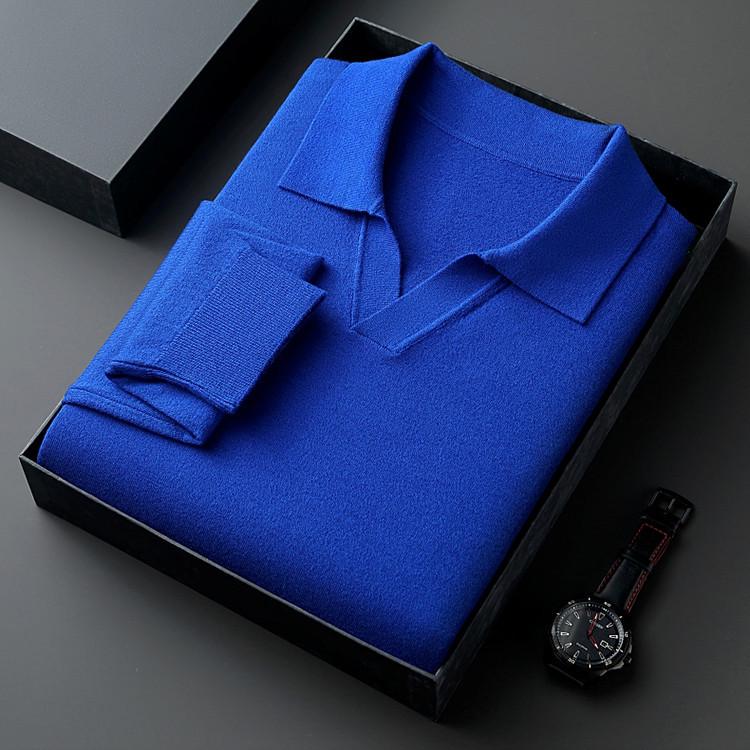 Men s Fine-spun Wool V-neck Long-sleeve Casual Knit Sweater for Autumn/Winter Medium