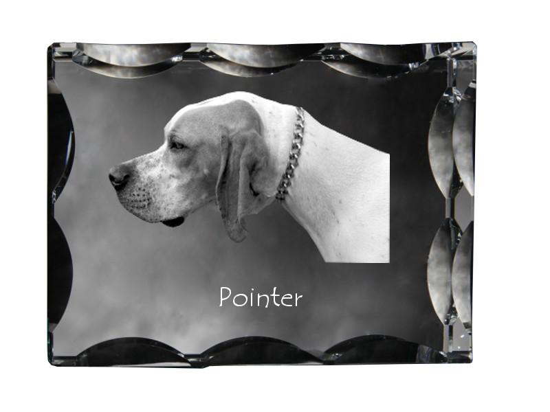 

English Pointer I - crystal with a picture of a dog, glass statuette with a picture, unique frame with a picture from Art-Dog brand
