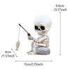 Resin Fishing Skull Outdoor Patios Decoration Home Patios Yard Pond Resin Sculpture for Halloween Party Prop