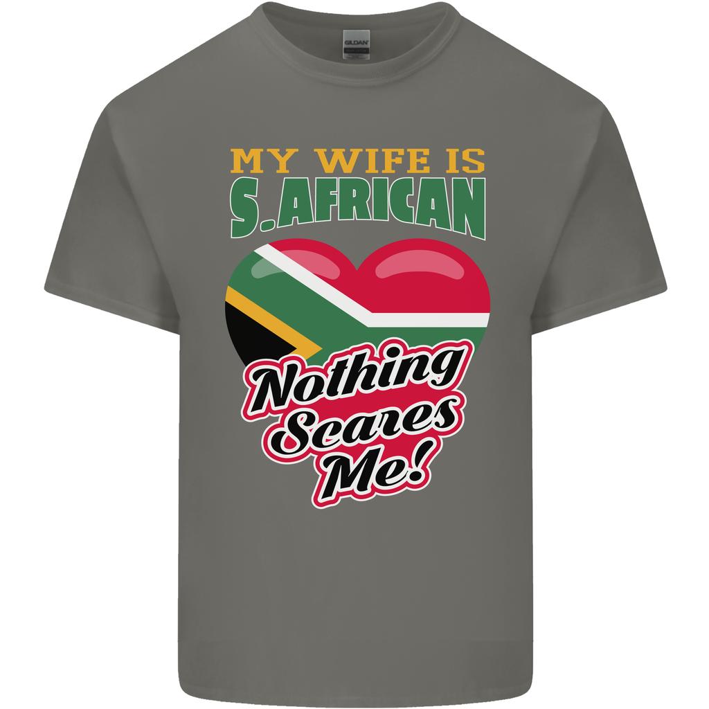 Meine Frau ist Südafrikanerin Nichts macht mir Angst Afrika Unisex Leichtes Baumwoll-T-Shirt