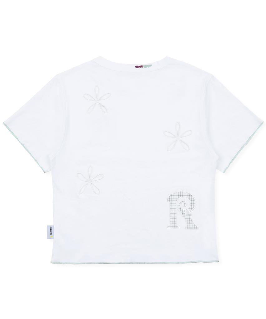RuNaKi'Hu' Wxt101 Muguke Punching Check Applique T-Shirt (White)