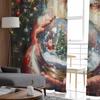 Christmas Santa Crystal Ball Curtains For Living Room Bedroom Home Decoration Window Voile Tulle Curtain Drapes
