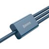 Baseus Superior Series 3-in-1 USB Cable, USB To Micro USB / USB-C / Lightning, 3.5A, 1.5M (Blue)