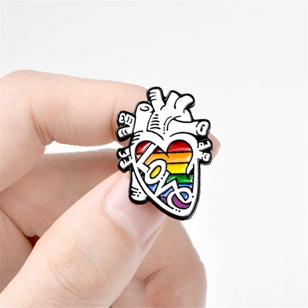 Dripping Oil Cartoon Bag Accessories Clothes Lapel Pin Brain Lung Brooch Enamel Pins Anatomy Heart