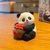 Adorable Resin Wood Carving Panda Figurine. Creative and Exquisite Panda Decorative Item for The Desktop. Cultural and Creative Product.