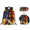 Student Backpack Lunch Bag Pencil Case 3-Piece Set, Waterproof Durable Large Capacity, MJ Pattern, Kids School Bag Set
