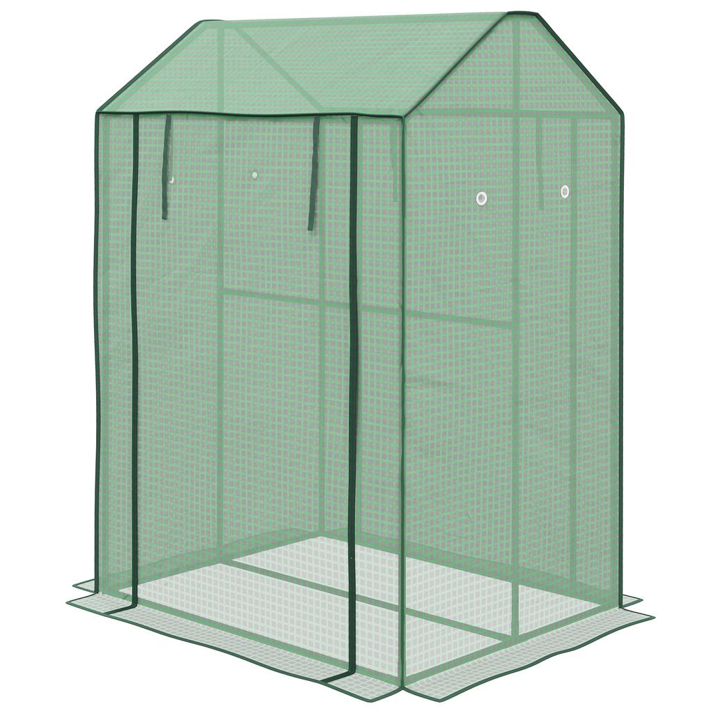 Green House, Mini Greenhouse with 2 Roll-up Doors, Vent Holes and Reinforced Cover, 100 x 80 x 150cm