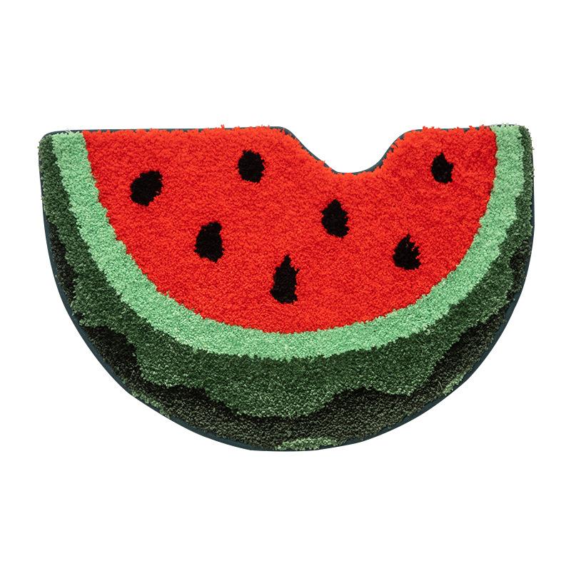 Cartoon Fruit Strong Absorbent Mat Watermelon Peach Flocking Bathroom Carpet Toilet Living Room Door Mat Quick Drying Foot Mat