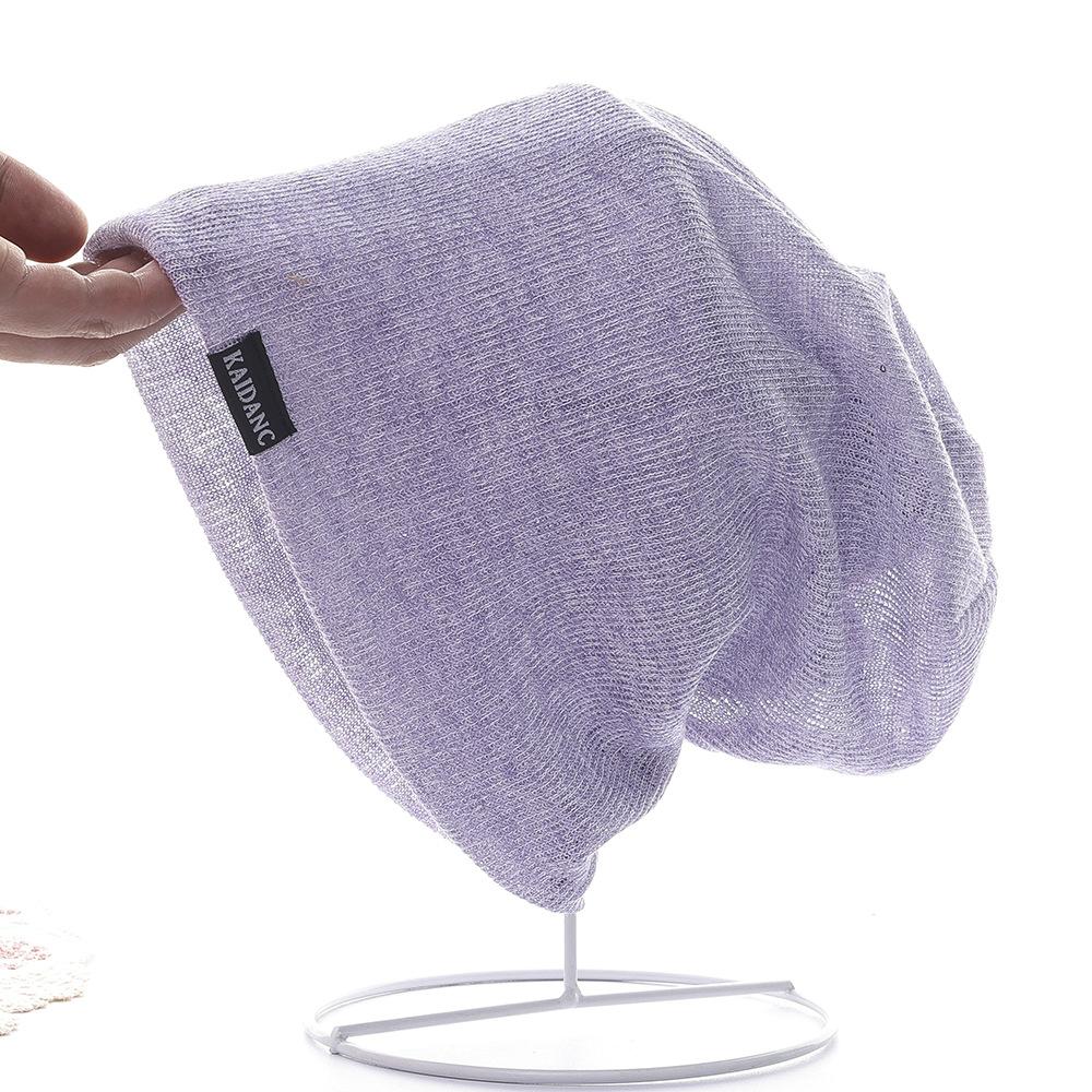

Summer Thin Breathable Pullover Hat For Women, Fashionable Baotou Hat, Super Big Head Circumference Pile Hat For Men фіолетовий