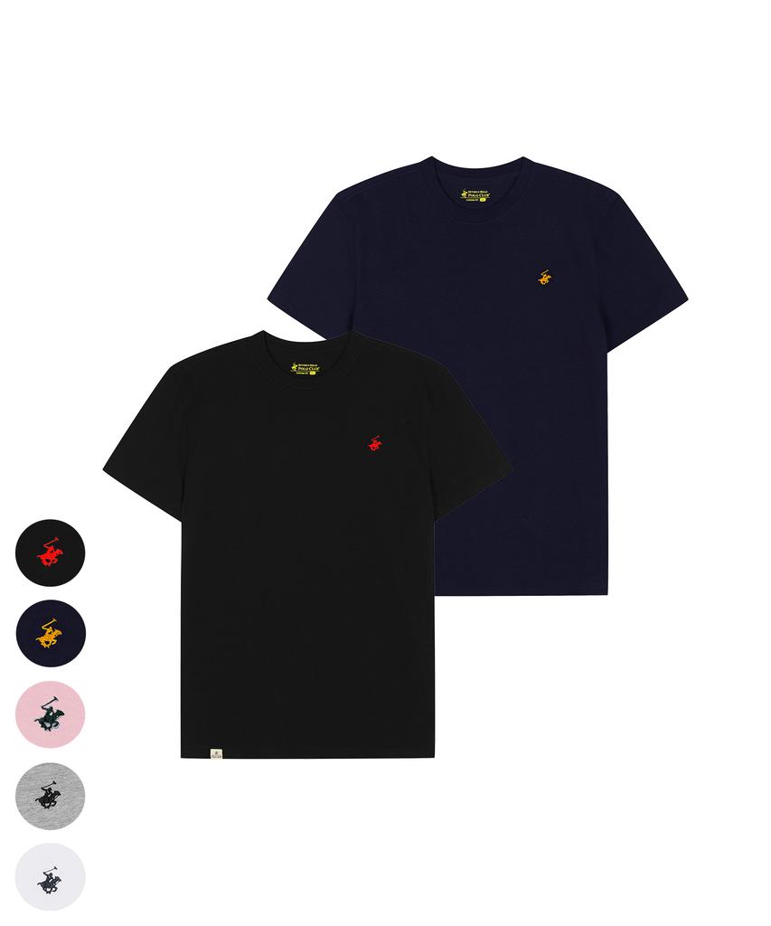 BHPOLOCLUB [2Pack] Women'S Basic Cotton Short Sleeve T-Shirt 5 Colors Ts004 (B Type)