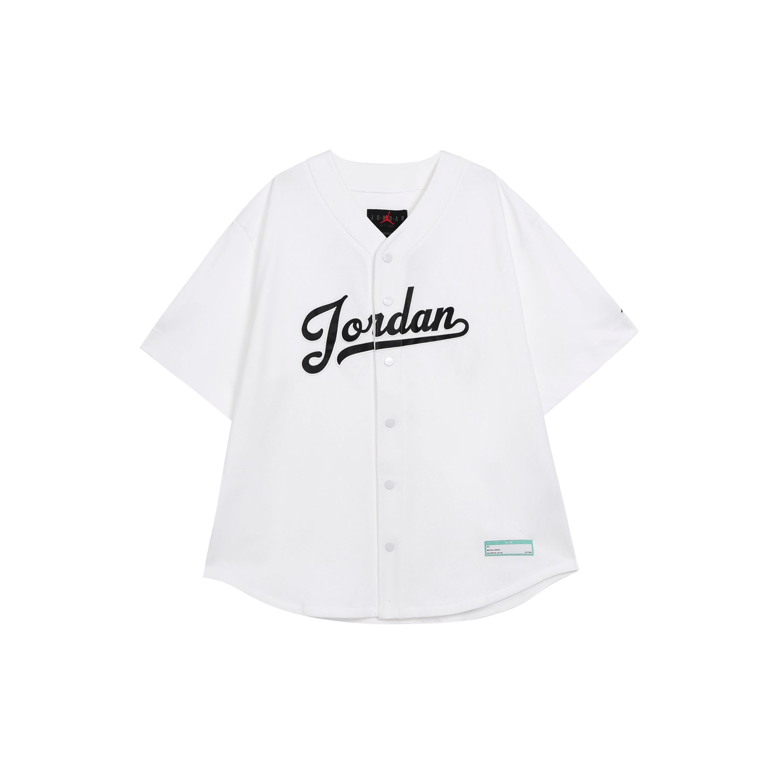 Jordan MVP Letter Print Outdoor Casual Sports Short Sleeve Baseball Jersey Men Jersey White FN4664100