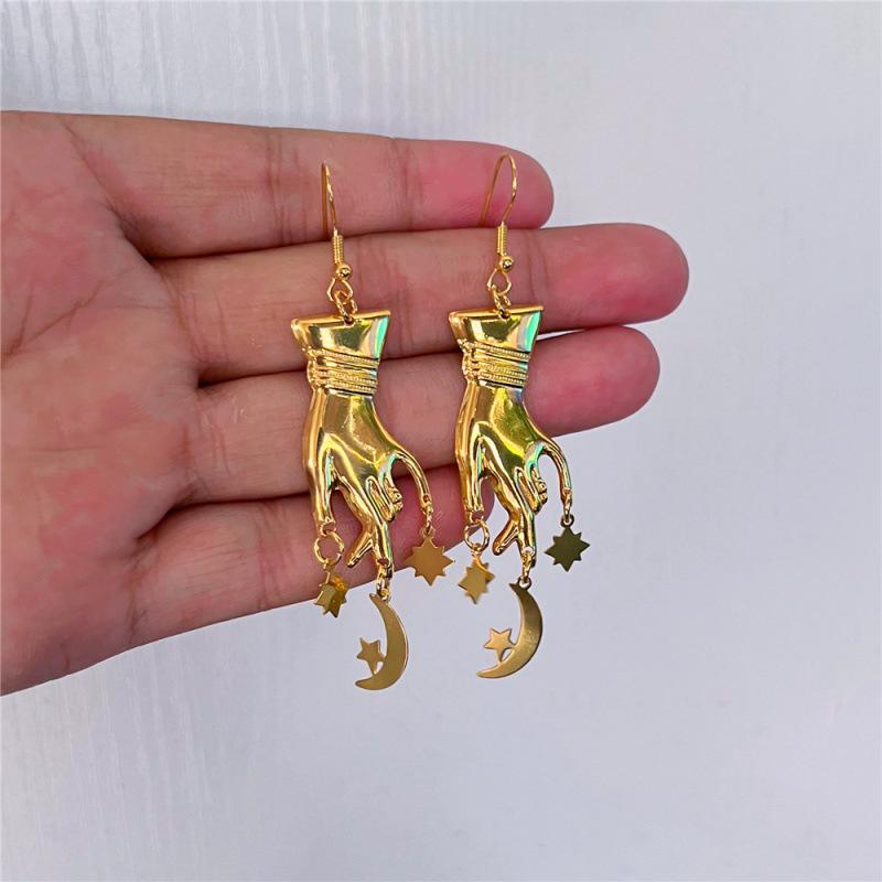 Victoria Gesture Star, Moon, and Sun Charm Earrings