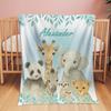 VIKAMA Jungle Dier Cartoon Print Baby Deken. Zacht, Comfortabel, Wasbaar En Vuilafstotend, Voor Pasgeboren Doopfeesten En Slaapjes
