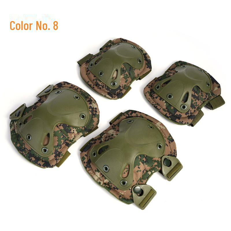 

Набір тактичних наколінників і налокітників - 4 предмети для тренувань, боротьби, їзди на велосипеді, спорту та захисту зап ястя One Size