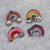 Creative Cute Rainbow Cat Rabbit Pencil Enamel Brooches Bunny Kitten Pins For Pet Lovers Gift