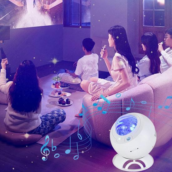 Sleep Aid Night Light for Kids Star Northern Lights Projector with Built-in Blue-tooth Speaker, 8-Color Adjustable Soft Wireless Projection