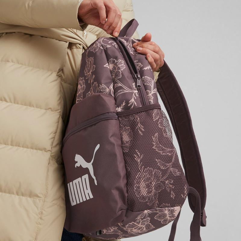 Puma Phase Aop Backpack Sports Casual Half Full Print Fabric Bag Unisex Backpack Purple 078046-08