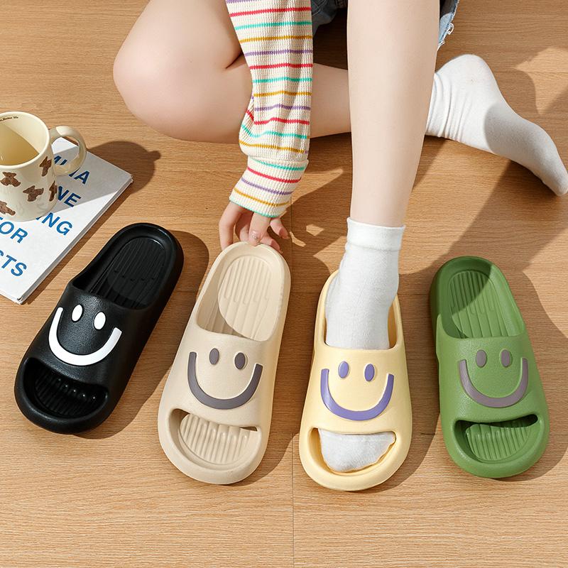 

Women s Slippers Cute Smiling Face Summer Fashion Bathroom Waterproof Platform Non-Slip Home Beach Sandals Indoor and Outdoor
