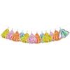 Handmade DIY Colorful Tassel Strands with Aluminum Foil Pull Flowers - 12/Pack for Birthday Decoration