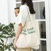 IELGY Korean Version of Casual Large-capacity Literary Canvas Bag, Simple Letter Printing Handbag
