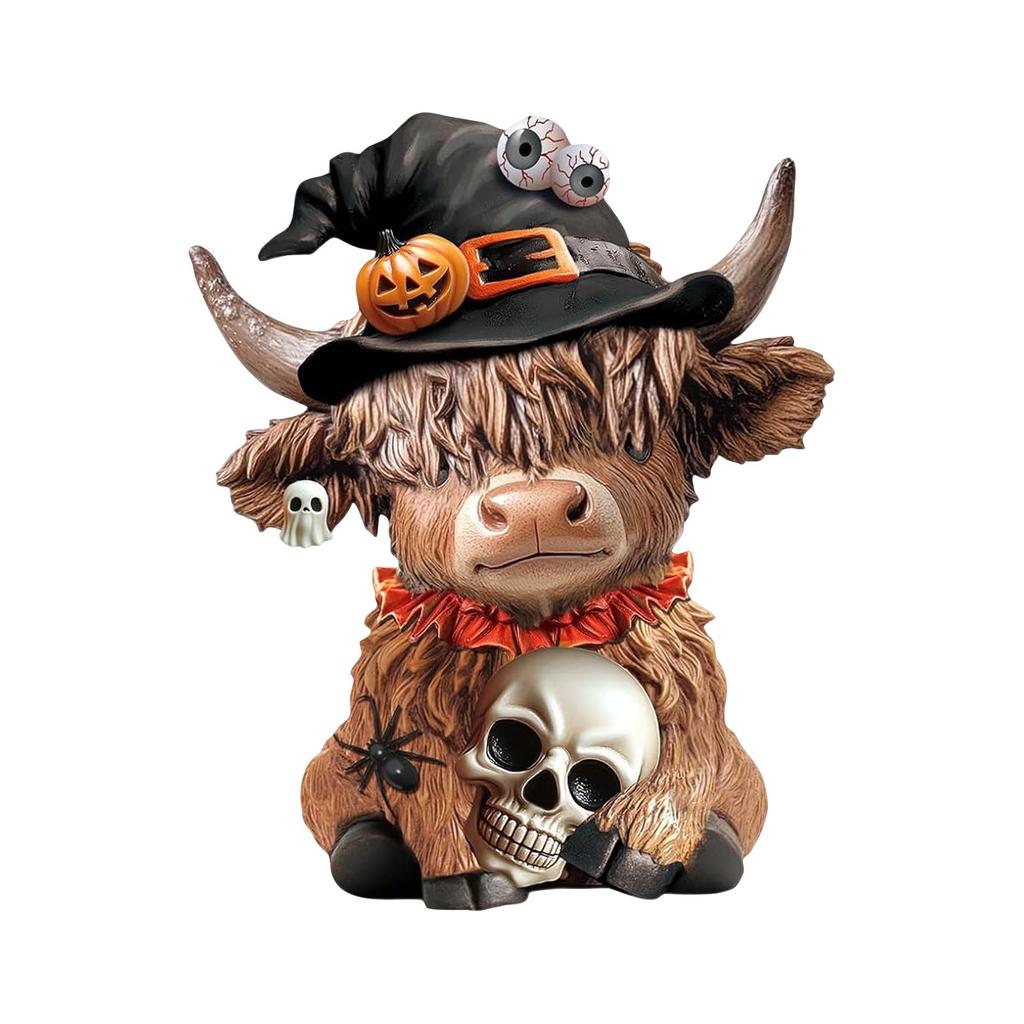 Kuh Figur Halloween Kürbisse Spinne  Kuh, Halloween Geschenke, Heim Garten Küche Arbeit Etagentisch Dekoration
