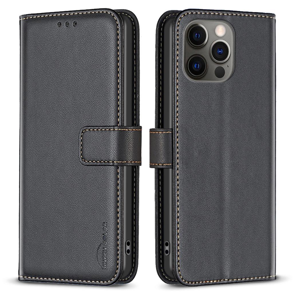 BINFEN COLOR BF17 For iPhone 12 Pro Max 6.7 Inch Flip Leather Cover Wallet Stand Magnetic Phone Case