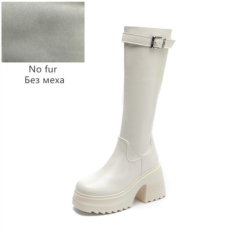 

Fashion AIYUQI Long Boots Women 2025 New Women s High Heel Boots 10cm Heel High Platform Fashion Skinny Rider Boots Women 250