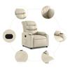 Electric Recliner Chair Cream Faux Leather