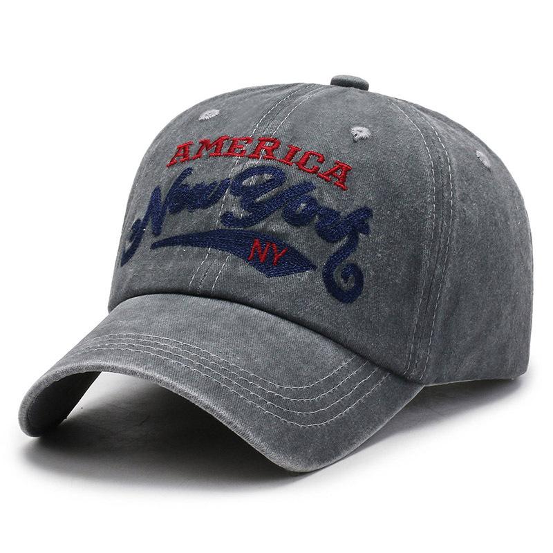 Vintage Washed Distressed Summer Travel Sun Protection Hat Embroidered Retro Letters Baseball Cap For Outdoor Activities