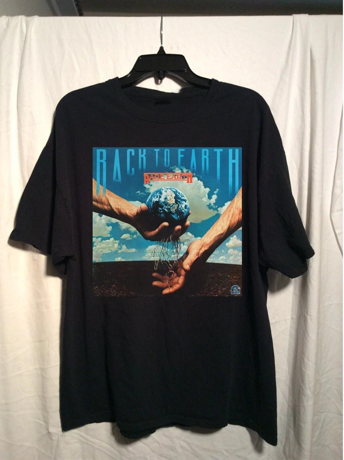 Rare Earth Band BACK TO EARTH T-Shirt Cotton Full Size black Color MI557 L