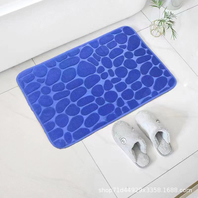 

Сплошной цвет гальки с тиснением в дверном проеме ковер для ванной комнаты простой стиль водопоглощающий коврик для ног нескользящий массажный коврик для ванной комнаты 40*60cm