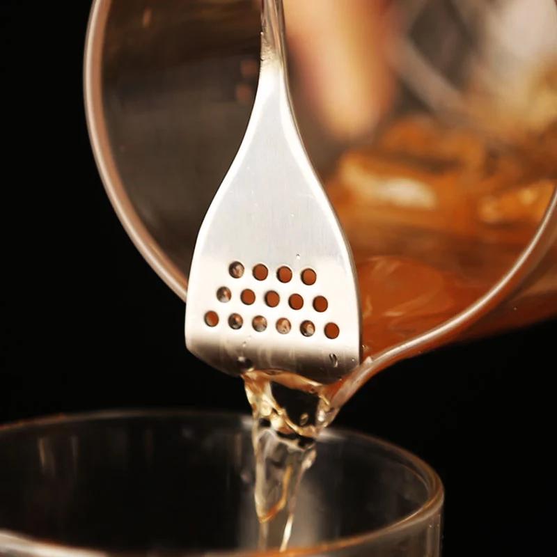 40cm Stainless Steel Cocktail Bar Spoon Japanese Style Best Bartender Bar With Strainer Tail Silver Copper Gold Barware