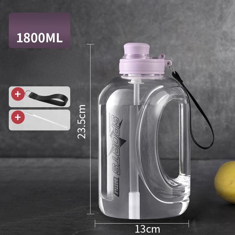 

Большая емкость спортивная бутылка для воды для путешествий на открытом воздухе большие бутылки для воды портативный фитнес пластиковый стакан с соломинкой посуда для питья 1.8-2.8L