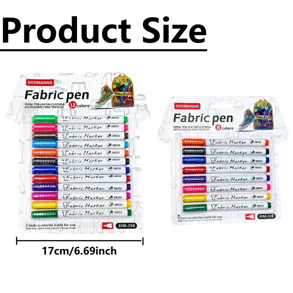 8/12 szt. Pisak do tkanin, Idealny do użycia na Tkaninie, Akcesoriach i Tekstyliach, DIY T-shirt, Plecak, Buty
