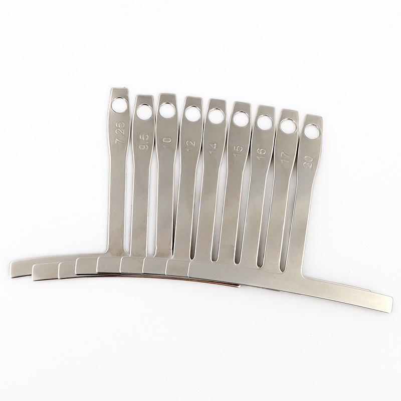 Stainless Steel Fingerboard Radius Gauge: 9 Radius Options for Guitar Repair