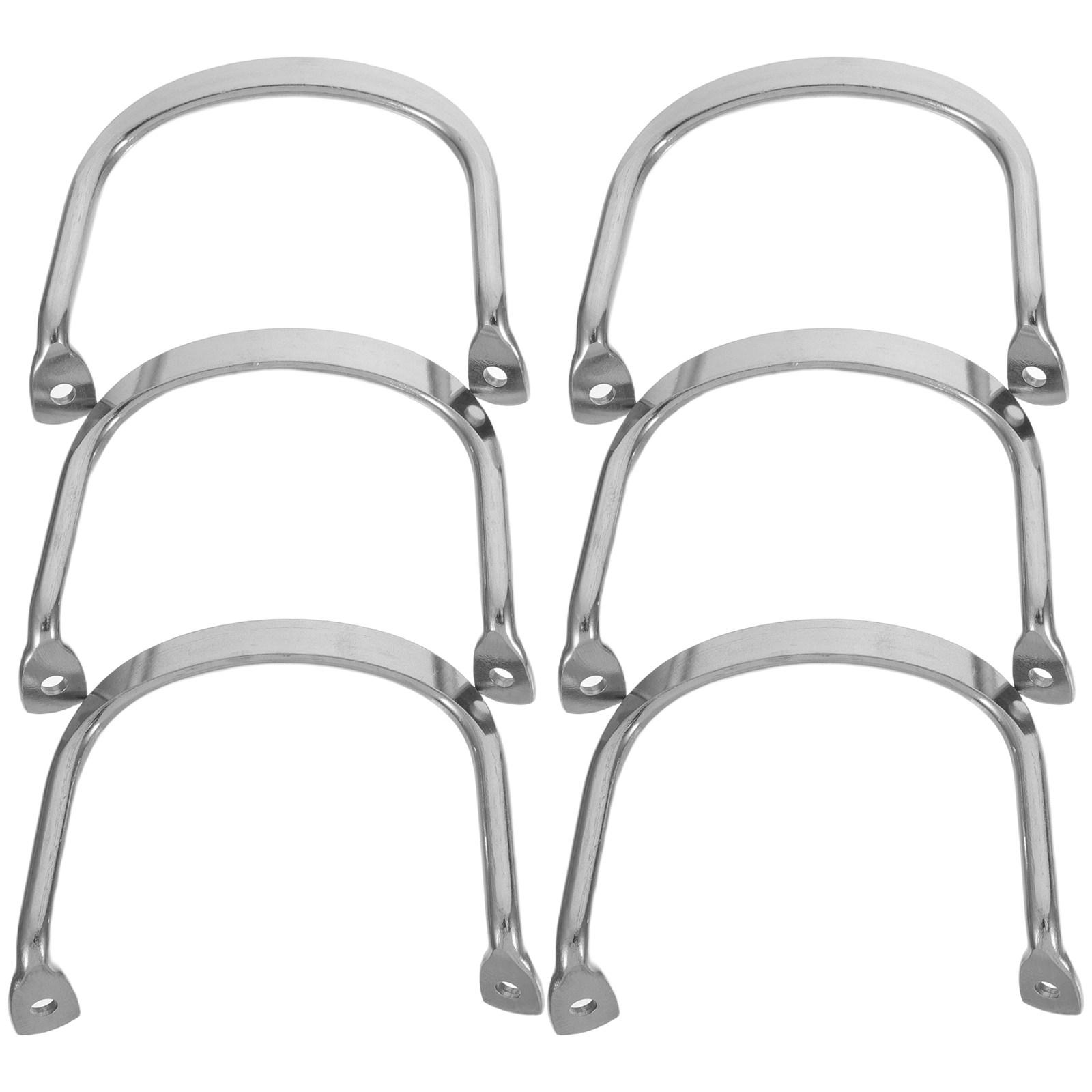 

6pcs Stainless Steel Side Pot Handles With Rivets Replacement Pull Handle Removable Anti-Scald Hand Grip For Cooking Pots