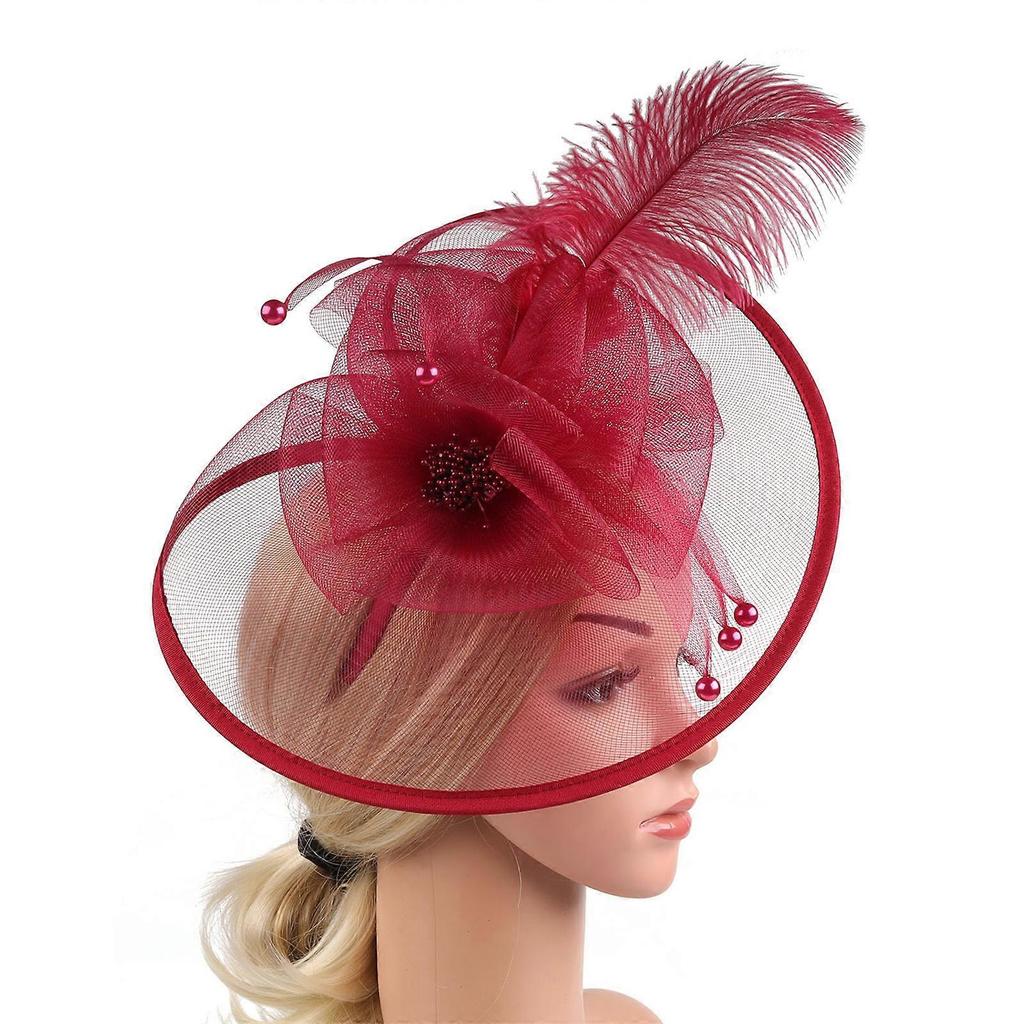 Lovely Bows Hair Rings Daily Dating Hair Hoop Exaggerated Personality Headwear for Weddings and Parties Burgundy