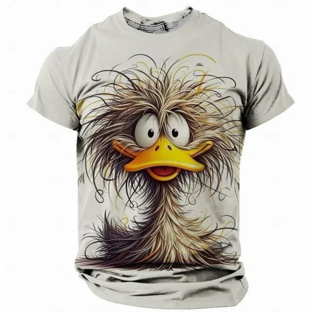 Funny Men's T Shirt Animal Chicken 3D Print Summer Casual Short Sleeve Tee Street Fashion O-Neck Pullover Men's Oversized Clothing