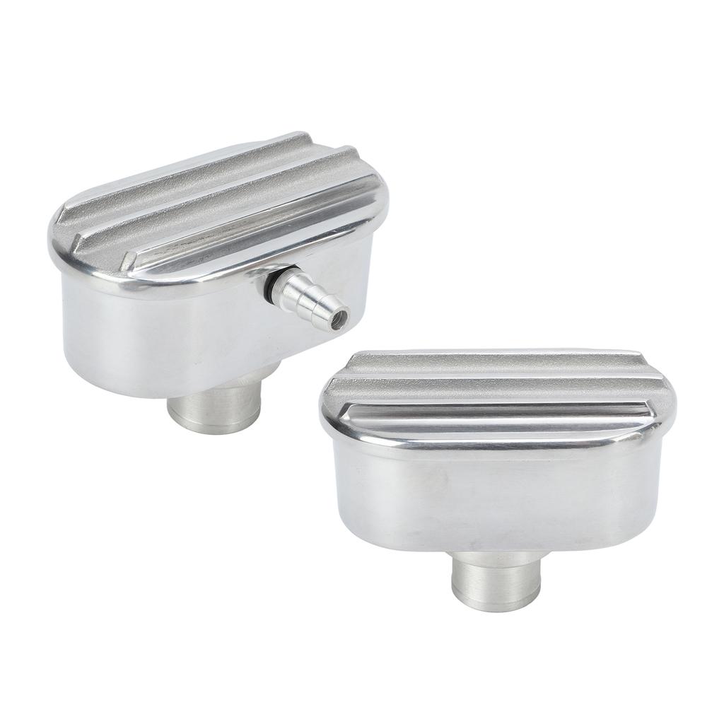 Aluminum Valve Cover Breather PCV Combo Kit Finned Oval Polished 6100FP for Replacement