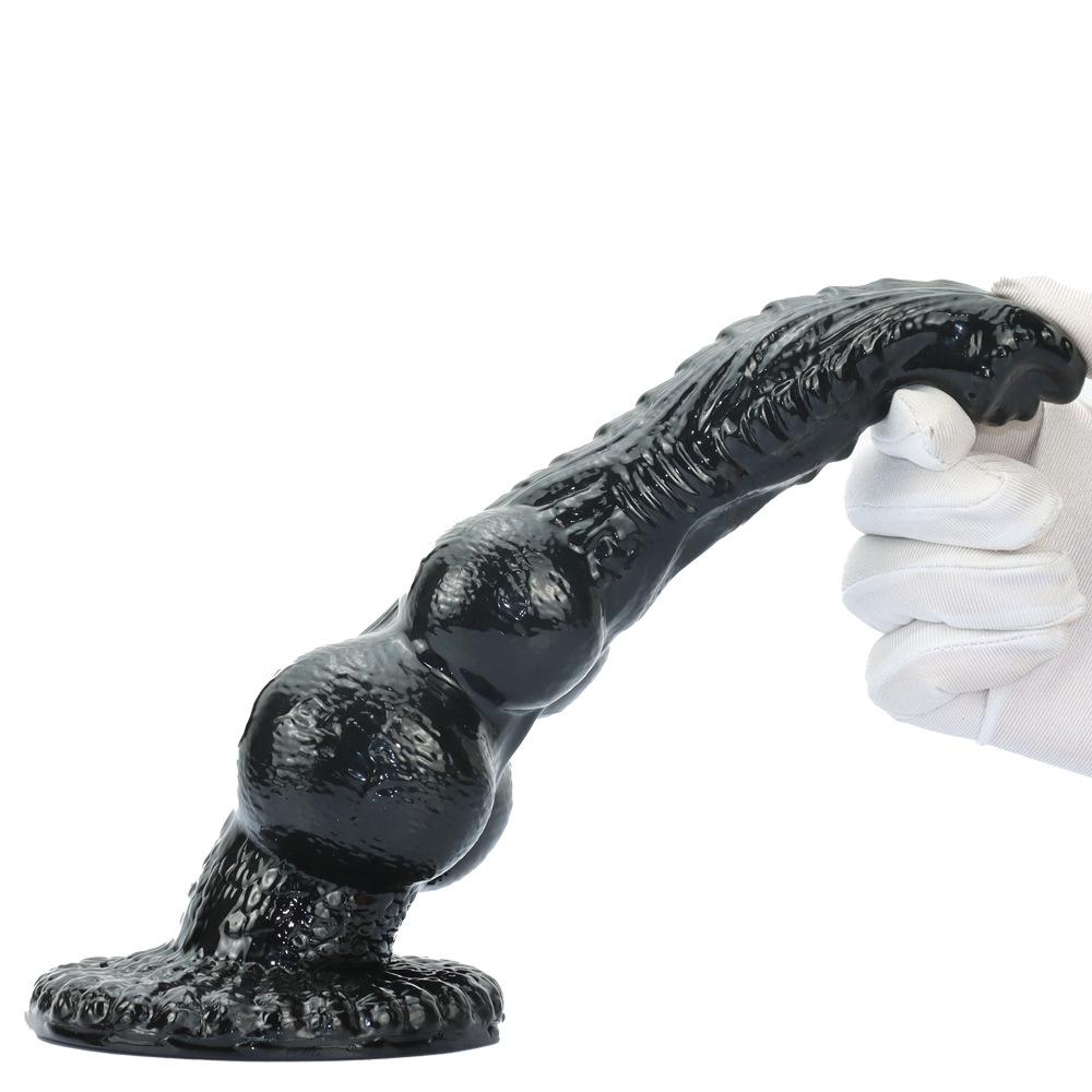 Realistic Canine Penis with Balls Dildo - Extra Long Depth Play for Women, SM Roleplay Toy, Anal Plug with Dual Testicles, Fantasy Adult Toy