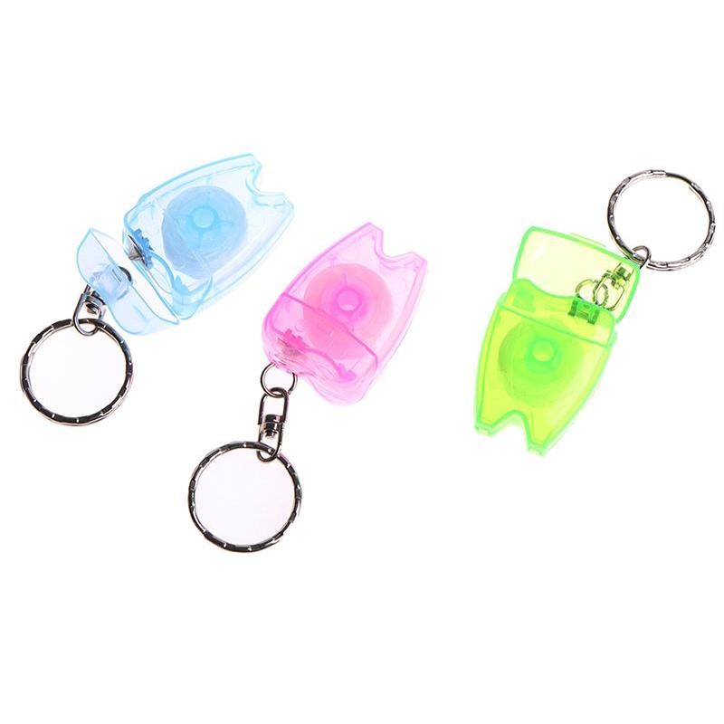 1pcs 15M Dental Floss Keychain Oral Care Flosser Teeth Cleaning Pick Oral Hygiene Health Clean Wire Portable Dental Floss