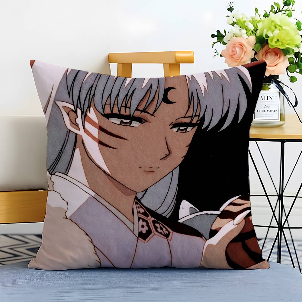 Anime Cool l-Inuyasha-MT Sesshomaru Pillow Case Printed Brushed Fleece Pillow Baby Skin-Touch Eco-Friendly Dye-Sublimat