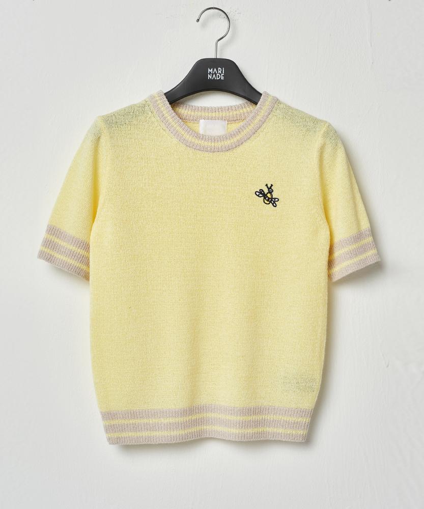 MARINADE Casual Cropped Color Block Short Sleeve Knit G - 5 Colors