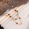 Tigers Eye Pendant Necklace For Women With Double Layer Design And Copper Material For Autumn Winter Fashion