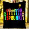 1pc SPRUNKI3 Theme Blanket - Digital Print, Polyester, Cozy for All Seasons, Perfect for Outdoor, Camping, and Travel
