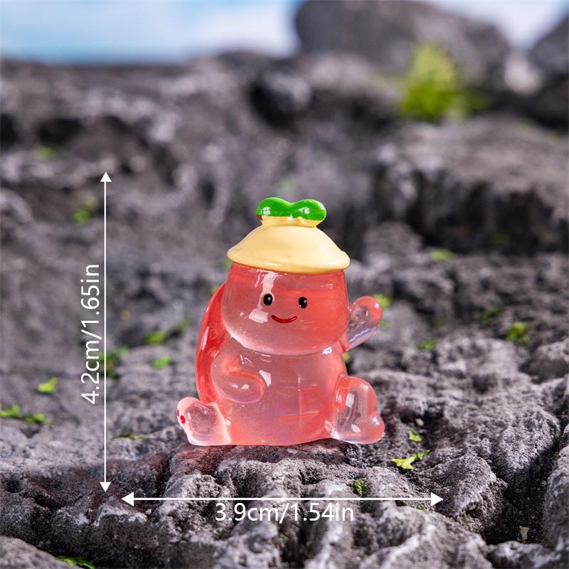 Cute Mini Luminous Kung Fu Turtle Micro Landscape Ornaments Car Home Decoration Glowing In Dark Turtle Toy DIY Accessories Gifts